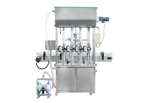 Automatic 4 Heads Peanut Butter Chocolate Cream Paste Hot Chili Sauce Filling Machine for Jam with Heater Mixer