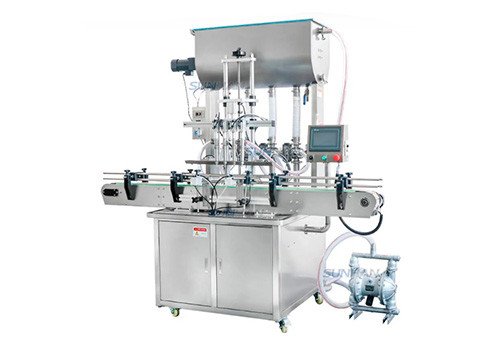 Automatic 4 Heads Peanut Butter Chocolate Cream Paste Hot Chili Sauce Filling Machine for Jam with Heater Mixer