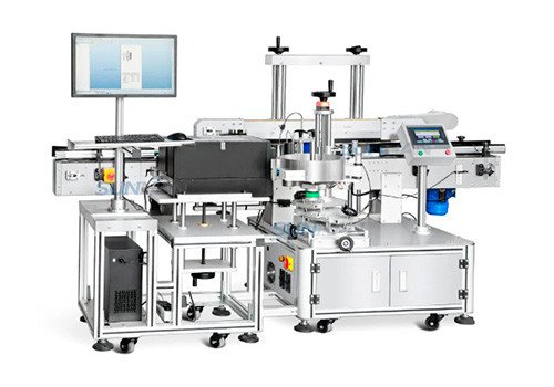 SH-TB162PO Automatic Positioning Thermal Transfer Online Real-time Printing Labeler Square Bottle Labeling Machine