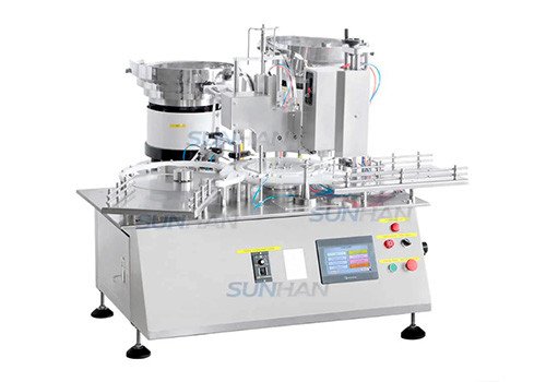Automatic Tabletop Oral Solution Liquid Glass Vial 20mm Aluminum & Plastic Flip-off Caps Filling Crimping Machine Packaging Equipment