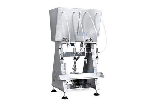 Semi-automatic 4 Heads Wine Soft Drinks Beverage Soymilk Overflow Siphon Filling Machine