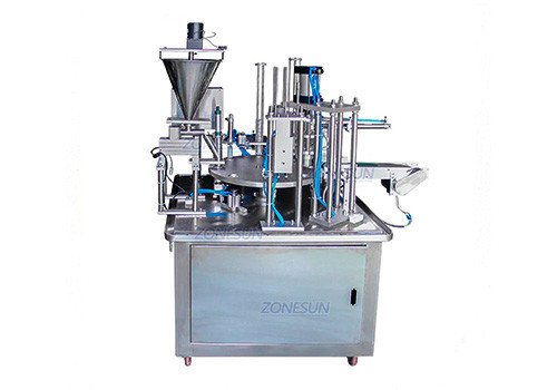 Ротационная машина ZS-GF900C для наполнения и запайки кофейных капсул с водой и молоком